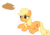 Size: 3499x2460 | Tagged: safe, artist:porygon2z, applejack, earth pony, pony, g4, female, hat, hatless, high res, mare, missing accessory, sad, simple background, solo, thought bubble, transparent background, vector