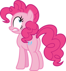 Size: 3307x3545 | Tagged: safe, artist:porygon2z, pinkie pie, g4, butt, female, high res, looking back, plot, scared, simple background, solo, transparent background, vector
