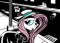 Size: 800x581 | Tagged: safe, artist:eternal-equilibrium, fluttershy, g4, female, hat, solo