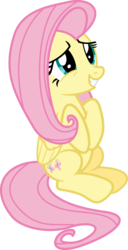 Size: 1804x3523 | Tagged: safe, artist:porygon2z, fluttershy, pony, g4, trade ya!, female, simple background, sitting, smiling, solo, transparent background, vector