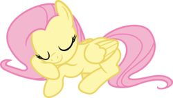 Size: 3559x2021 | Tagged: safe, artist:porygon2z, fluttershy, pegasus, pony, g4, season 1, stare master, cute, female, high res, simple background, sleeping, solo, transparent background, vector