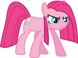 Size: 3548x2671 | Tagged: safe, artist:porygon2z, pinkie pie, g4, angry, female, frown, glare, high res, pinkamena diane pie, simple background, solo, stare, transparent background, vector