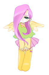 Size: 305x467 | Tagged: safe, artist:nottoc, fluttershy, human, g4, female, humanized, pixiv, solo, winged humanization