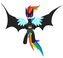 Size: 963x891 | Tagged: safe, artist:nottoc, rainbow dash, g4, batman, cosplay, female, pixiv, solo