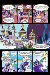 Size: 728x1098 | Tagged: safe, artist:leon-z, princess celestia, spike, twilight sparkle, alicorn, pony, comic:returns endings & beginnings, g4, book, canterlot, comic, female, golden oaks library, mare, twilight sparkle (alicorn)