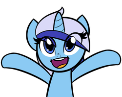 Size: 1238x980 | Tagged: safe, artist:furrgroup, minuette, pony, unicorn, g4, eye clipping through hair, female, hooves in air, open mouth, open smile, simple background, smiling, solo, white background