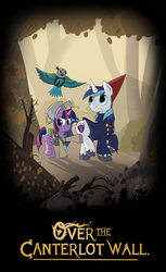 Size: 3000x4900 | Tagged: safe, artist:heedheed, queen chrysalis, shining armor, spike, twilight sparkle, g4, beatrice (over the garden wall), crossover, gregory, over the garden wall, wirt
