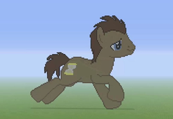 Size: 1280x883 | Tagged: safe, doctor whooves, time turner, g4, minecraft, minecraft pixel art, pixel art