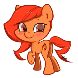 Size: 1000x1000 | Tagged: safe, artist:midnightpremiere, oc, oc only, oc:flare blitz, earth pony, pony, chibi, cute, solo