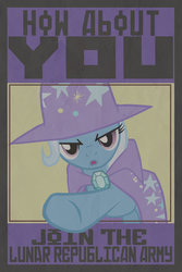 Size: 900x1350 | Tagged: safe, artist:scotch208, trixie, pony, unicorn, g4, female, mare, new lunar republic, poster, propaganda, propaganda poster, solo