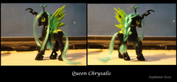 Size: 1596x742 | Tagged: safe, artist:stephanieezzo, queen chrysalis, g4, customized toy, irl, photo, solo, toy