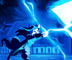 Size: 1200x1000 | Tagged: safe, artist:drawerproyeah, pony, avatar the last airbender, azula, lightning, ponified, solo
