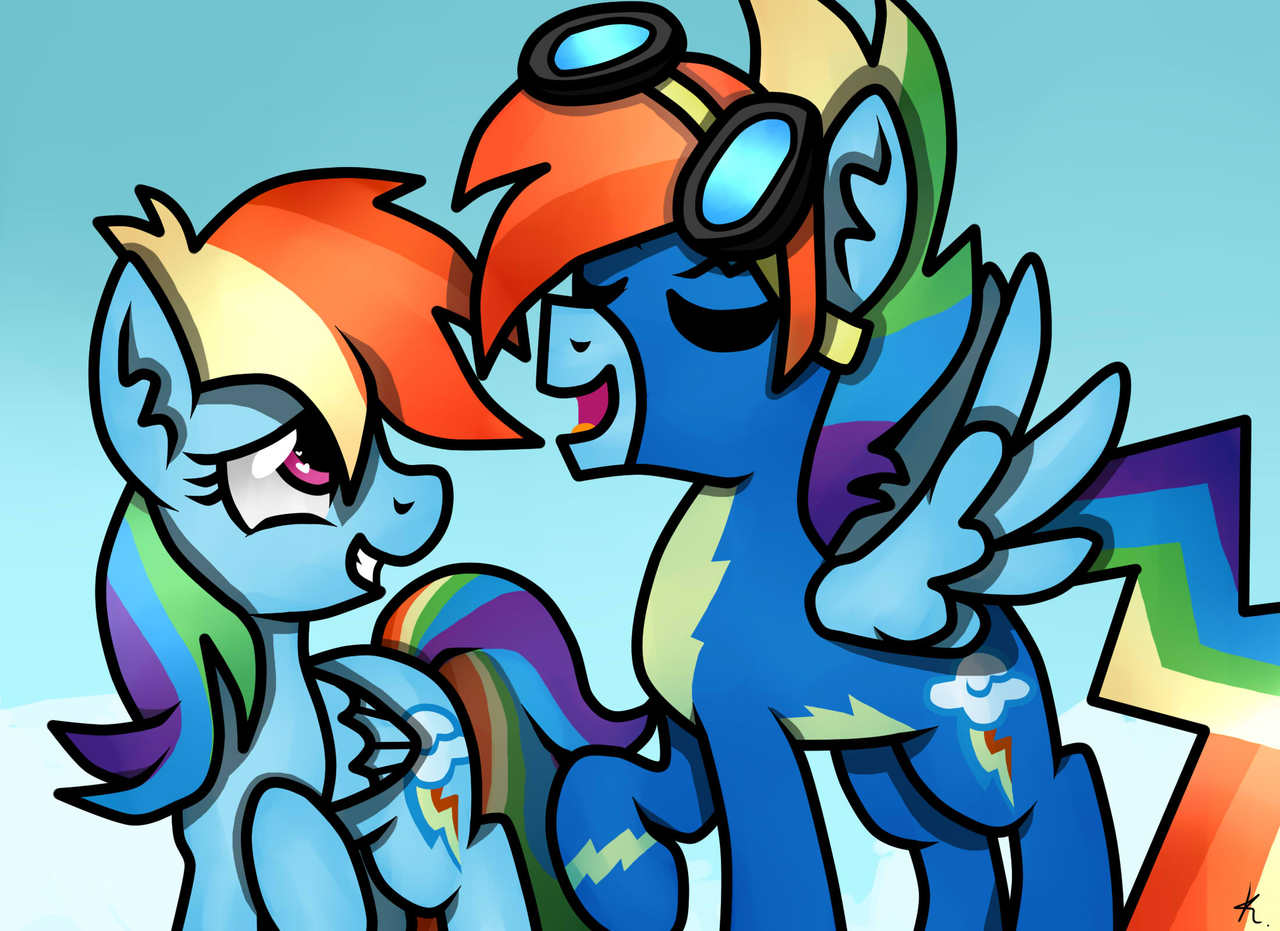 #812235 - safe, artist:kikirdcz, <b>rainbow</b> <b>dash</b>, pony, duo, <b>rainbow</b> blitz, ru...