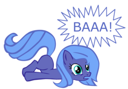 Size: 2423x1694 | Tagged: safe, artist:bronyboy, princess luna, earth pony, pony, g4, female, filly, race swap, solo, woona, younger