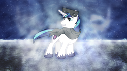 Size: 3840x2160 | Tagged: safe, artist:game-beatx14, artist:marelynmayhem, shining armor, g4, blizzard, high res, snow, snowfall, wallpaper