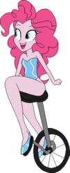 Size: 223x554 | Tagged: artist needed, source needed, safe, pinkie pie, equestria girls, g4, acrobat, female, leotard, simple background, solo, transparent background, unicycle