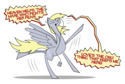 Size: 2700x1800 | Tagged: safe, artist:citrusking46, derpy hooves, pegasus, pony, g4, female, footloose, kenny loggins, mare, singing, solo