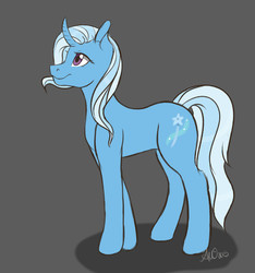 Size: 1500x1600 | Tagged: safe, artist:fairdahlia, trixie, pony, unicorn, g4, curved horn, female, horn, mare, smiling, solo