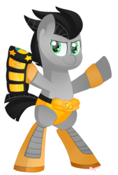Size: 2105x3123 | Tagged: safe, artist:13aymax, oc, oc only, oc:forged steel, earth pony, pony, clothes, high res, partial nudity, solo, topless