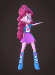 Size: 427x576 | Tagged: safe, artist:creatorofpony, artist:dsmt, pinkie pie, equestria girls, g4, 3d, 3d model, animated, blender, boots, clothes, dancing, female, grease (musical), greased lightning, high heel boots, shoes, skirt, solo