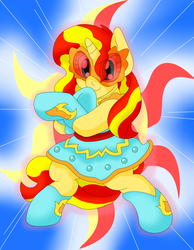 Size: 2293x2959 | Tagged: safe, artist:blackbewhite2k7, sunset shimmer, pony, unicorn, g4, bipedal, commission, cutie mark magic, high res, magical girl, magical sunset-chan, pose, sailor moon (series)