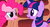 Size: 1099x597 | Tagged: safe, screencap, pinkie pie, twilight sparkle, earth pony, unicorn, g4, my little pony: friendship is magic, sonic rainboom (episode), golden oaks library, unicorn twilight