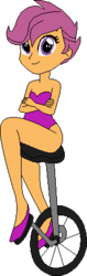 Size: 137x434 | Tagged: artist needed, source needed, safe, scootaloo, equestria girls, g4, female, leotard, solo, unicycle