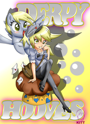 Size: 1275x1755 | Tagged: safe, artist:mkitt, derpy hooves, human, g4, clothes, human ponidox, humanized, letter, mailbag, muffin, uniform