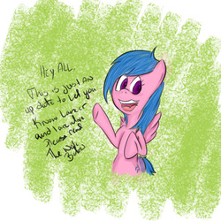 Size: 1024x1024 | Tagged: safe, firefly, oc, oc only, g1, ask, askfirefly, raised hoof, solo, talking to viewer, tumblr