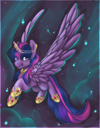 Size: 889x1137 | Tagged: safe, artist:tomocreations, twilight sparkle, alicorn, pony, g4, female, horn, horn jewelry, jewelry, mare, solo, twilight sparkle (alicorn)