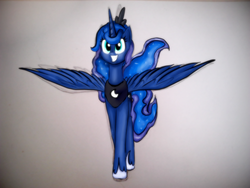 Size: 2048x1536 | Tagged: safe, artist:cloudillion, artist:prokrastynatorka, princess luna, g4, female, grin, happy, smiling, solo