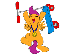 Size: 800x600 | Tagged: safe, artist:celestialsapphire, scootaloo, g4, female, medal, scooter, solo