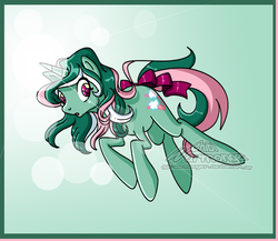Size: 1094x949 | Tagged: safe, artist:chibi-warmonger, fizzy, g1, g4, bubble, female, g1 to g4, generation leap, solo, tail bow