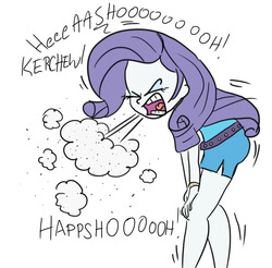Size: 1376x1356 | Tagged: safe, artist:silverwing, artist:sudosnz, edit, rarity, equestria girls, g4, clothes, dress, female, sneeze cloud, sneezing, sneezing fetish, solo