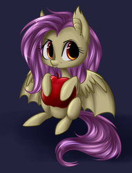 Size: 1024x1337 | Tagged: safe, artist:solweig, fluttershy, g4, apple, cute, flutterbat