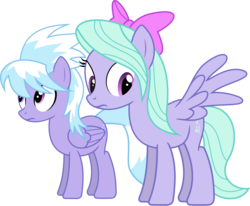Size: 4000x3301 | Tagged: safe, artist:landmark520, cloudchaser, flitter, pegasus, pony, g4, duo, duo female, female, mare, simple background, transparent background, vector