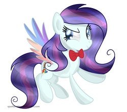 Size: 1024x904 | Tagged: safe, artist:lexiangelo12, oc, oc only, oc:lexiangelo, pegasus, pony, bowtie, colorful, cute, female, flying, mare, solo, wings