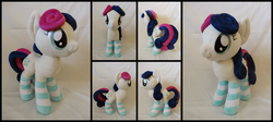 Size: 3736x1667 | Tagged: safe, artist:lumenglace, bon bon, sweetie drops, g4, clothes, irl, photo, plushie, socks, solo