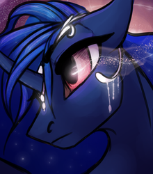 Size: 2200x2500 | Tagged: safe, artist:casynuf, princess luna, pony, g4, close-up, female, glowing eyes, high res, jewelry, portrait, pretty, solo