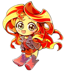 Size: 600x652 | Tagged: safe, artist:memoneo, sunset shimmer, equestria girls, g4, chibi, cute, female, shimmerbetes, solo