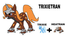 Size: 1280x720 | Tagged: safe, artist:alerkina4the5th, trixie, heatran, pony, unicorn, g4, female, fusion, mare