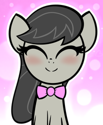 Size: 843x1022 | Tagged: safe, artist:furrgroup, octavia melody, earth pony, pony, g4, ^^, blushing, bowtie, cute, eyes closed, female, smiling, solo, tavibetes