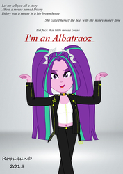 Size: 2480x3508 | Tagged: safe, artist:robukun, aria blaze, equestria girls, g4, female, high res, parody, solo, song reference