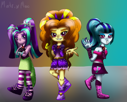 Size: 1024x822 | Tagged: safe, artist:matrixmoo, adagio dazzle, aria blaze, sonata dusk, equestria girls, g4, sleeveless, the dazzlings