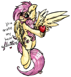 Size: 1265x1377 | Tagged: safe, artist:php166, fluttershy, g4, blushing, heart, valentine, valentine's day, writing
