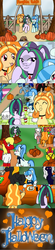 Size: 512x2324 | Tagged: safe, artist:seths-girl, adagio dazzle, aria blaze, sonata dusk, pony, ask sonata dusk, g4, halloween, pumpkin, selfie