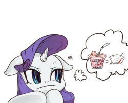 Size: 3400x2750 | Tagged: safe, artist:paintedtune, rarity, pony, unicorn, g4, female, floppy ears, high res, ice cream, no, scale, simple background, solo, transparent background