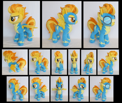 Size: 3433x2913 | Tagged: safe, artist:fireflytwinkletoes, spitfire, pegasus, pony, g4, high res, irl, multiple views, photo, plushie, spread wings, wings, wonderbolts uniform