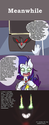 Size: 1280x3255 | Tagged: safe, artist:somescrub, rarity, anthro, ask nudist sweetie belle, g4, alicorn amulet, business suit, clothes, explicit source, possessed, tumblr
