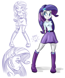 Size: 2000x2400 | Tagged: safe, artist:ponut_joe, rarity, equestria girls, g4, boots, bracelet, breasts, clothes, female, high heel boots, high res, jewelry, shirt, skirt, solo